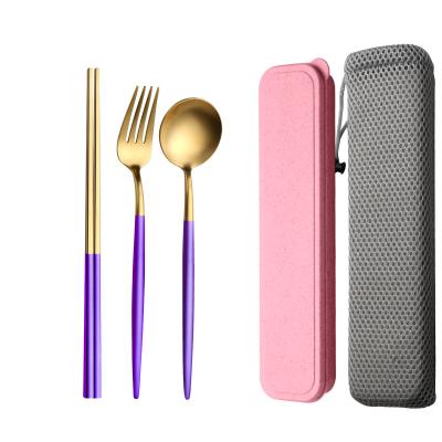 China Sustainable Popular Gold Dinnerware 3 Piece Set Insta-Famous Cutlery Set for sale