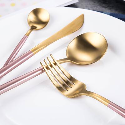 China Sustainable 304 stainless steel frosted cutlery used by celebrities for sale