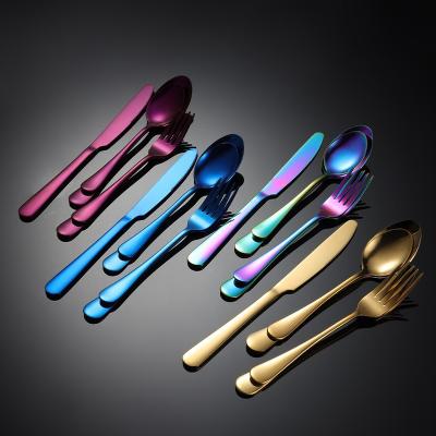 China Free Standing Combination Stainless Steel Cheap Wholesale Color Plated Cutlery Cutlery for sale