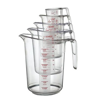 China Plastic Measuring Jug STACKABLE Measuring Cups Jug Tool with 250ML & 500ML & 1000ML & 2000ML & 4000ML Scales for Hotel Restaurant for sale