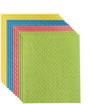 China Amazon Selling 100% Sustainable Hot Degradable Swedish Cellulose Sponge Cloth Dishcloths For Kitchen for sale