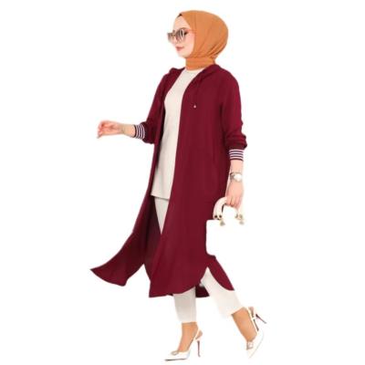 China D0024 Elegant Women's Coat Turkish Middle East Saudi Arabian Muslim Dubai Islamic Clothing Casual Solid Duration Sustainable Wearable Jacket for sale