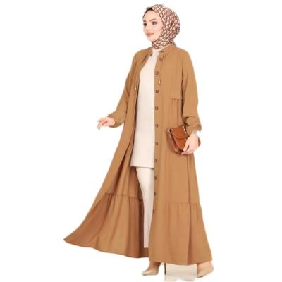 China D0029 Women's Islamic Lady Robe Coat Comfortable Modest Muslims Viable Turkish Middle East Saudi Arabia Dubai Wear Solid Casual Jacket for sale