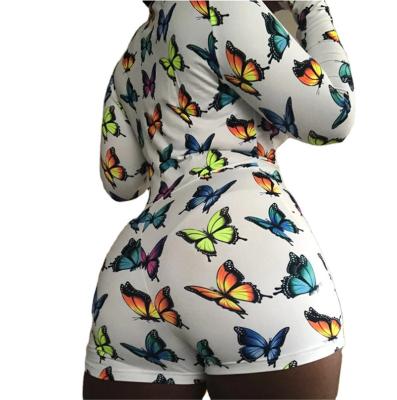 China Adult Butterfly Printed One Piece Wholesale QUICK DRY Onesie Sleepwear 2020 New Arrival Fashion Women's Pajamas for sale