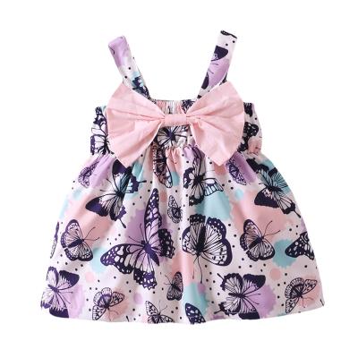 China Latest Designs Casual Kids Party Wedding Formal Birthday Pink Drawstring Print Girls Dresses for sale