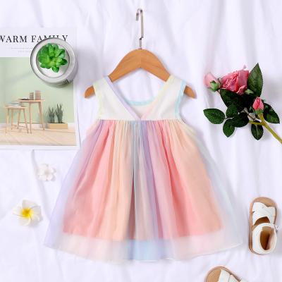 China 2021 summer casual baby dress boutique floral print sleeveless cotton dresses toddler girl clothes for sale