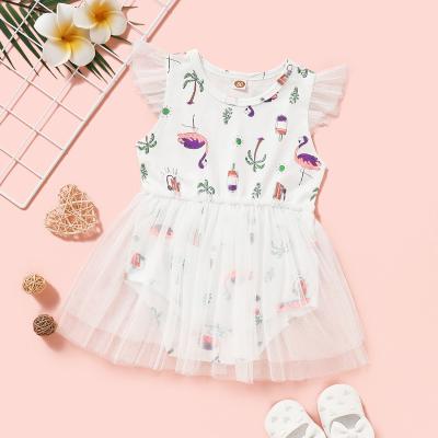 China Breathable Korean Style Girl's Sweet Dresses Fashion Lace Flower Casual Fancy Baby Kids Dress for sale