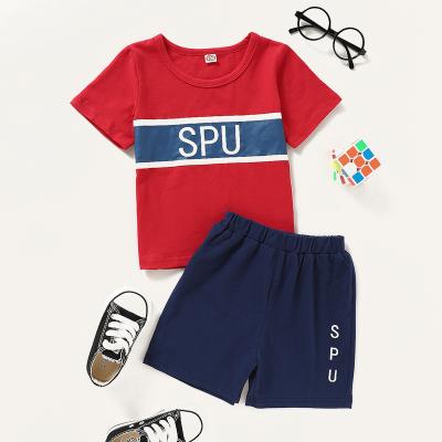 China Casual 100% Sports T-shirt Shorts Boys Clothing Sets 2-7 Years Old 2 Pieces Kids Cotton Formal Wholesale Kids Clothes For Summer for sale