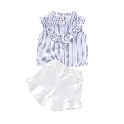 China HIGH STREET fashion children's summer and autumn wear style girls' set girls' stretch two-piece set for sale