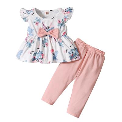 China Casual High Quality Summer Newborn Baby Clothes Set Girls Sleeveless Suits for sale