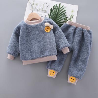 China Winter QUICK-DRY fleece and thick children's sweater, hoodie and pants Korean version of the face jacket two loose warm smile sets for sale