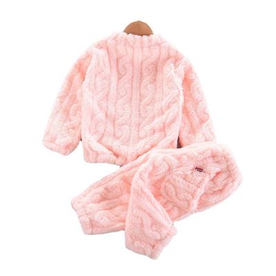 China Wholesale Popular QUICK DRY Girls Kids Pajamas Fleece Flannel Pajamas Designer Winter Girl Child Sleepwear for sale