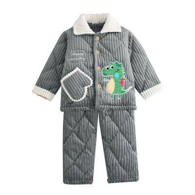 China Autumn and winter new breathable children thicken pajamas set home clothes thickened warm children's pajamas for sale