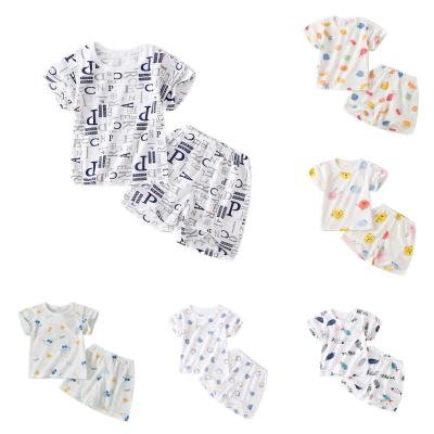 China Breathable Baby Suit Cotton Short Sleeve Summer Home For Infants And Toddlers Half-sleeved Children 0-3 Years Summer Home To Clothe for sale