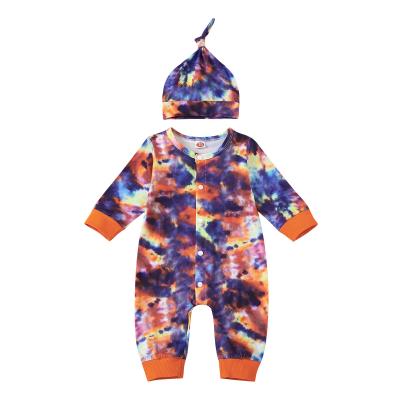 China Other Autumn Wholesale New Baby Rompers Baby Romper Link Dye Overalls With Hat for sale