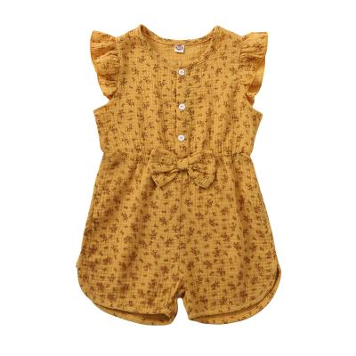 China Other Affordable Yellow Flowers Baby Clothes Summer Infant Girls Toddler Set Cute Children's Overalls For Babies for sale