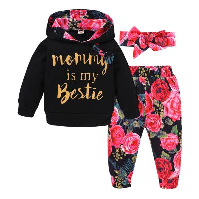 China New Arrivals Autumn Fashion Baby Girl Cute Anti-wrinkle Hoodie Sweatshirt Pants 2pcs Sets Baby Clothing Outfits Tracksuit for sale