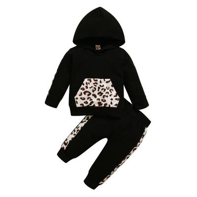 China Factory direct sales Anti-wrinkle beautiful winter long sleeve girl's hoodie autumn new leopard print hoodie set for sale