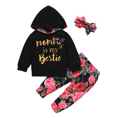 China 2021 Anti-wrinkle spring new arrival spring children girls pullover hoodies girls hoodies set for sale