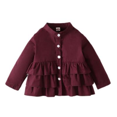 China Free Shipping Breathable Autumn Jacket Fashion Outwear Kids Babies Wine Red Coat Long Sleeve Tops Spring Clothes for sale