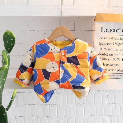 China Breathable Children Wear Down Jacket Girls Autumn/Winter Baby New Light Warm Coat Buttons Color Stitching for sale