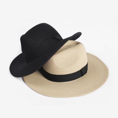 China Sun Protection & Wholesale Breathable Outdoor Men Straw Beach Hat Sunhat Fedora Unisex Summer Ladies Women Straw Hats for sale