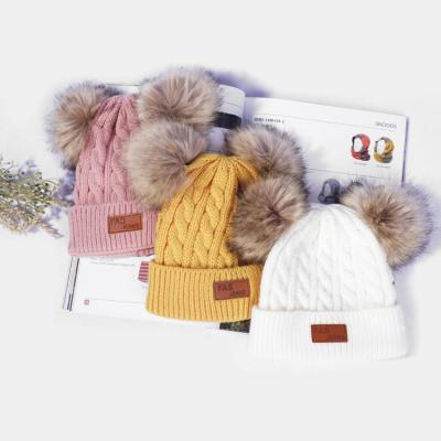 China Beanie Patch Cotton Children Beanie Kids Winter Warm Beanie Hat Unisex Baby Winter Bobble Beanie Hat COMMON for sale