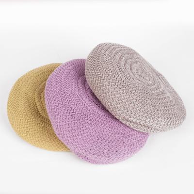 China Comfortable High Quality Adjustable Rayon Hats French Knitting Beret Hat For Women for sale