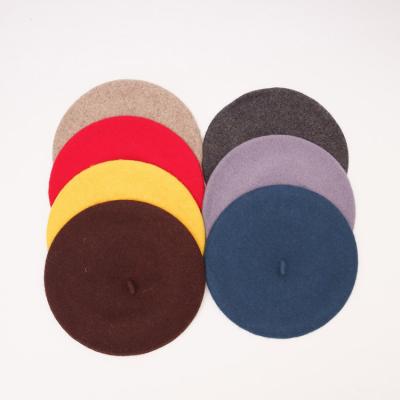 China Multi Wool Beanie Beret Hats For Female French Color Comfortable Flat Surface for sale