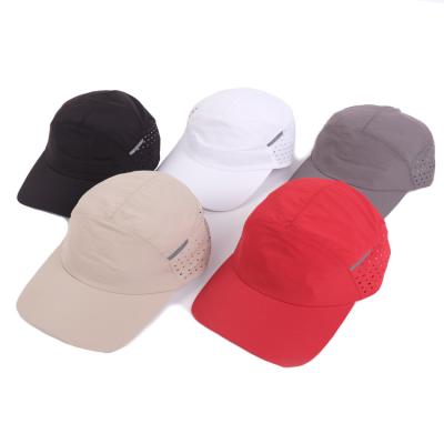 China White Brim Polyester Dad Hat Waterproof Curved Nylon Black Baseball Cap for sale