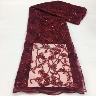 China Water Resistant Rose Embroidered Sequins Fabric for sale