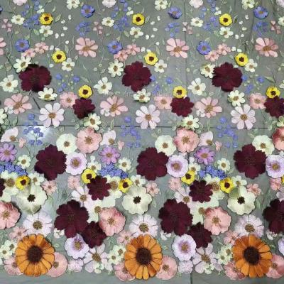 China Water Resistant Flower Embroidery Tulle Fabric for sale