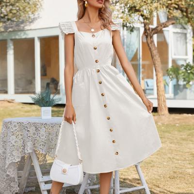 China Washable Spring Over The Knee Spring Women One Line Dress Hot Sale Women Clothing for sale