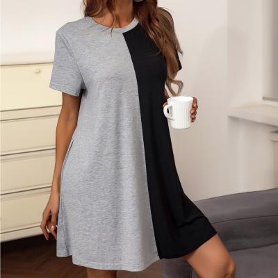 China Washable Summer Knitting Casual T Shirt Dress Women Summer Short Sleeve Dress for sale