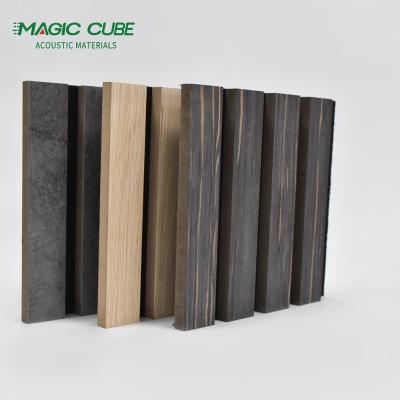 China 12mm Thickness PET Slat Wooden Acoustic Panel for Acoustic Improvement for sale