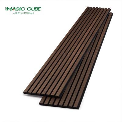 China Coating Finish Wood Slat Panel for High Density Acoustic Polyester Modern Design Style for sale