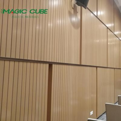 China Upgrade Your Meeting Room Design with 28-4 Pattern Melamine Finish Timber Slat Panels for sale