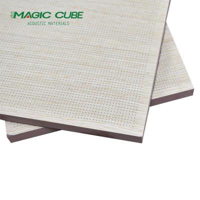 China Contemporary Hall Design Waterproof Fiber Cement 12mm Perforated MDF Acoustic Panels for sale