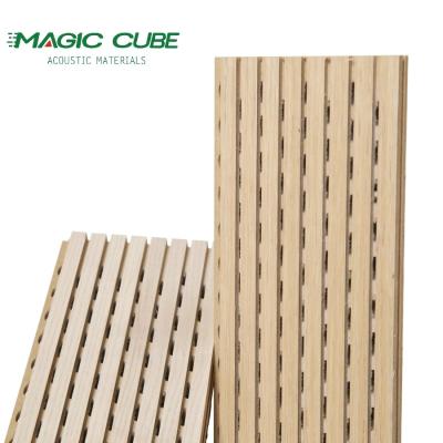 China Customized Tongue and Groove Edge Wooden Grooved Acoustic Panel for Office Decoration for sale