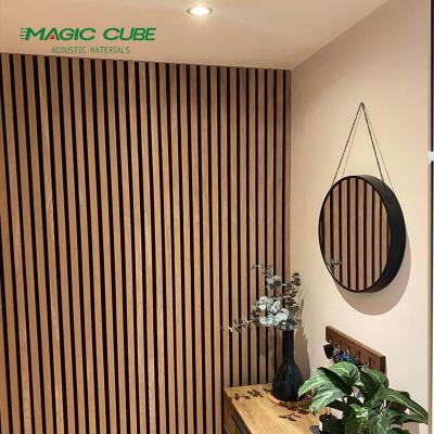 China PET Coating Finish Acoustic Slat Wood Panels Customized For Ballroom for sale