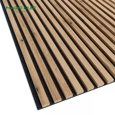 China Fr MDF Face Material Contemporary Design Akupanel Slatted Acoustic Wood Veneer Panels for sale