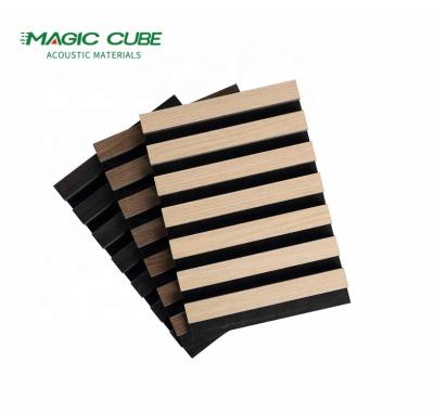 China Sound-absorbing European cinema studio theater interior wooden natural veneer akupanel mdf acoustic panel for sale