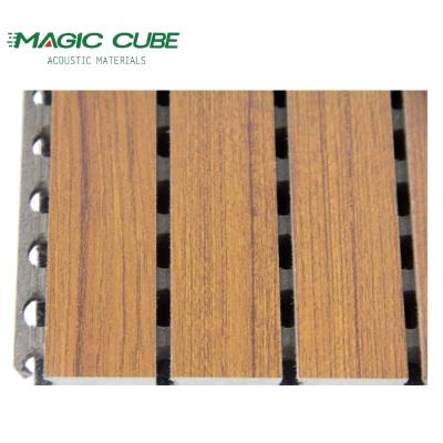 China Factory Sound Proof  MDF Auditorium Sound Wooden Grooved Acoustic Wall Panel for sale