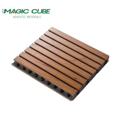 China Eco-friendly High Quality Noise Reduction wood grooved acoustic panel For Auditorium for sale