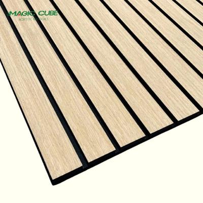 China Office Eco-Friendly White Oak 600*2400mm Acupanel Wood Slat Wall Panel for sale