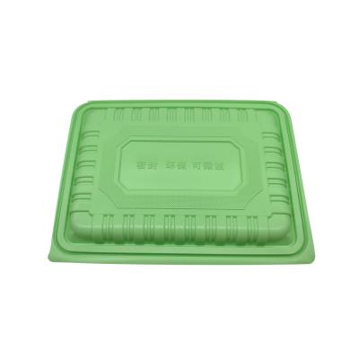 China Large Plastic Food Storage Tray Disposable Lunch Box Takeaway Biodegradable Food Container for sale