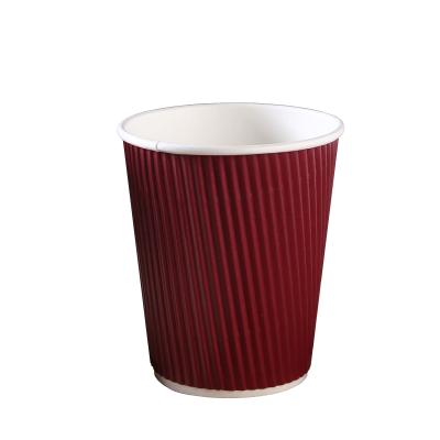 China Disposable Biodegradable Drinking Cup Ripple Wall Double Wall Cup Disposable Coffee Cups Best Selling Wholesale Factory Price for sale