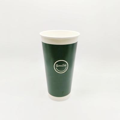 China Disposable 8/16/32 Ounce Beautifully Designed Double Wall Cup Milk Tea Cup Disposable Paper Coffee Cups for sale