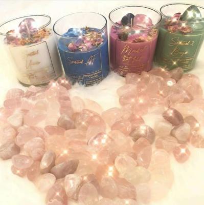 China Birthdays Personalized Logo Natural Spiritual Luxury Soy Wax Healing Crystal Chakra Candles Scented Candles with Stones for sale