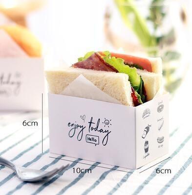 China Eco - Friendly Disposable Food Grade Logo S Square Sandwich Packaging Customized Box for sale